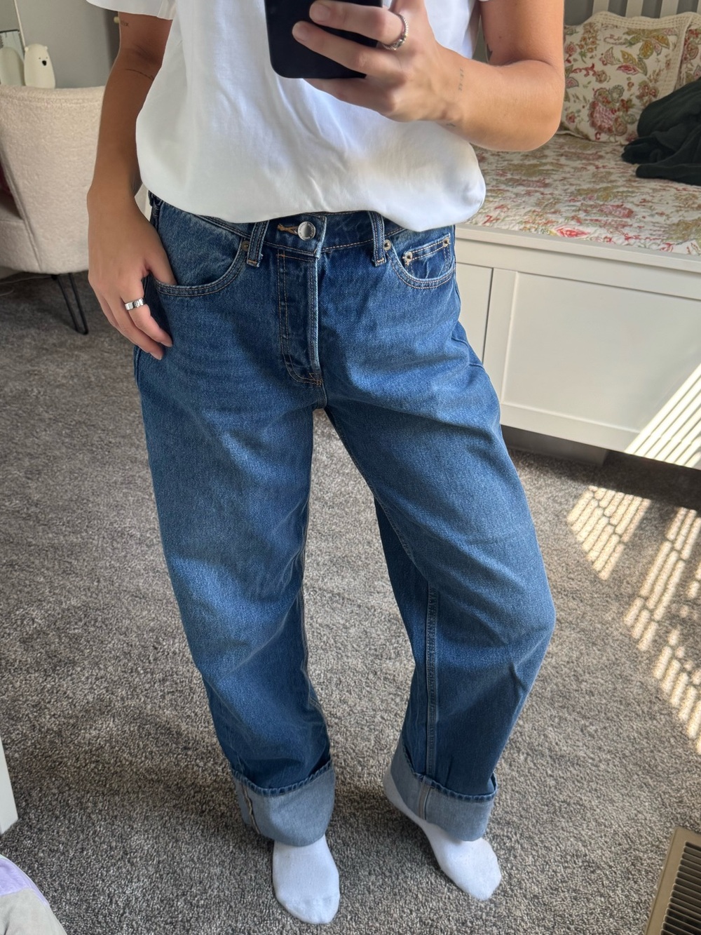 Universal Thread Wide Leg Cuffed Jean